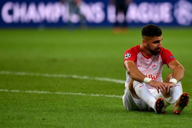 SOCCER - CL quali, RBS vs Belgrade SALZBURG,AUSTRIA,29.AUG.18 - SOCCER - UEFA Champions League qualification play-off, Red Bull Salzburg vs FC Red Star Belgrade. Image shows the disappointment of Munas Dabbur (RBS). GEPAxpictures xFlorianxErtl