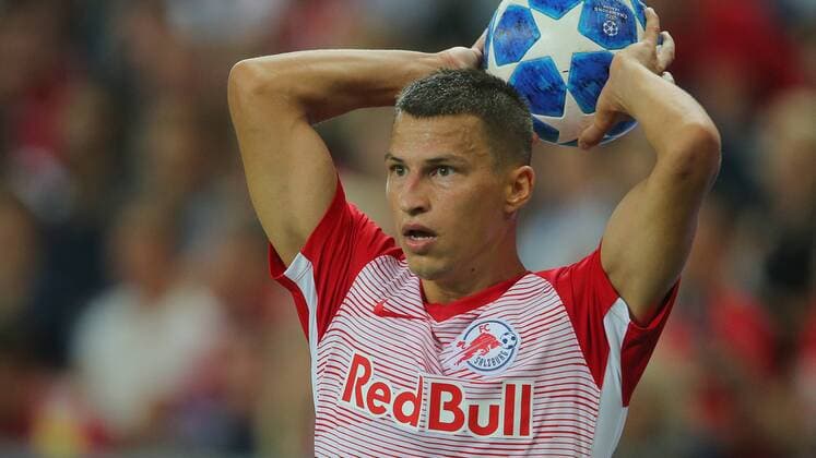 SOCCER - CL quali, RBS vs Belgrade SALZBURG,AUSTRIA,29.AUG.18 - SOCCER - UEFA Champions League qualification play-off, Red Bull Salzburg vs FC Red Star Belgrade. Image shows Stefan Lainer (RBS). GEPAxpictures xThomasxBachun