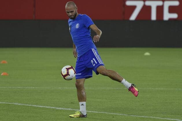 Soccer player Michal Veprek of SK Sigma Olomouc in action during a training session prior to the UEFA Europa League qualification match FC Sevilla vs SK Sigma Olomouc, 2nd leg, in Sevilla, Spain, on August 29, 2018. (CTKxPhoto DavidxSvab) CTKPhotoP201808291043701  svd5