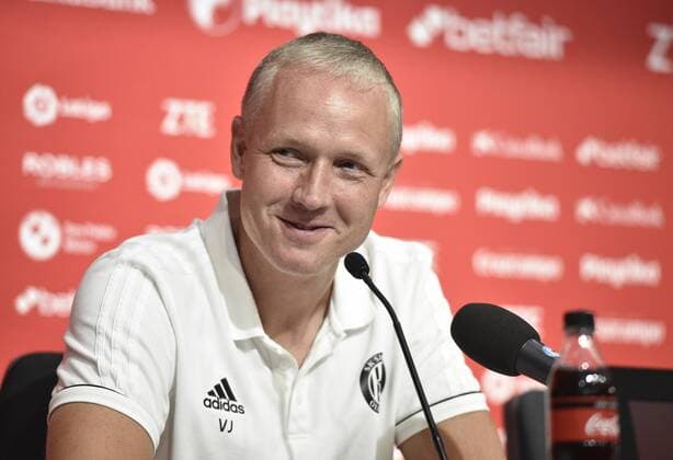 Vaclav Jilek, Head Coach of SK Sigma Olomouc, speaks during a press conference PK Pressekonferenz prior to the UEFA Europa League qualification match FC Sevilla vs SK Sigma Olomouc, 2nd leg, in Sevilla, Spain, on August 29, 2018. (CTKxPhoto DavidxSvab) CTKPhotoP201808291021501 