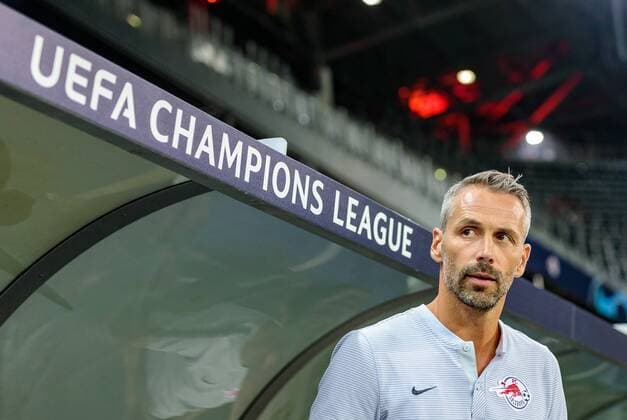 29 08 2018 Red Bull Arena Salzburg UEFA Champions League Salzburg vs Red Star Belgrade Qualification Rueckspiel im Bild Coach Marco Rose Salzburg during the UEFA Champions League Qualifying 2nd Leg match between FC Salzburg and Red Star Belgrade at the Red Bull Arena in Salzburg Austria on 2018 08 29 Salzburg  EX_FEI