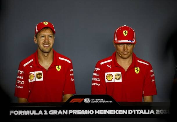 Motorsports: FIA Formula One World Championship WM Weltmeisterschaft 2018, Grand Prix of Italy, 5 Sebastian Vettel (GER, Scuderia Ferrari), 7 Kimi Raikkonen (FIN, Scuderia Ferrari), Monza Italy