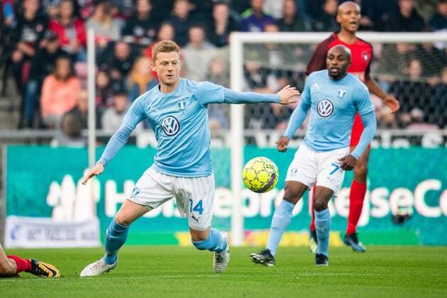 180830 Anders Christiansen or Malmö FF during the Europe League qualifying match between Midtjylland and Malmö FF on August 30, 2018 in Herning Photo Ludvig Thunman BILDBYR N code LT 35529  Copyright: LUDVIGxTHUNMAN BB180830LT027