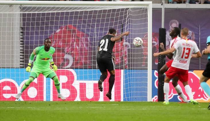 RB Leipzig Luhansk Soccer Euro League Qualifiers Leipzig 30 08 2018 Red Bull Arena Soccer UEFA Euro League Qualification PlayOff Second leg RB Leipzig vs FK Sorja Luhansk Pictured goal for Luhansk Das 1 1 by Rafael Ratao 21 Luhansk For the infringement of the privacy and data protection of PICTURE POINT or the author of the photo accepts no liability for the depicted persons