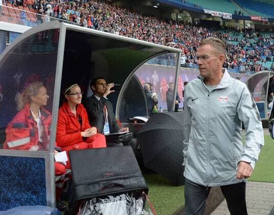 Soccer Men Season 2018 2019 Europa League Qualifiers Playoffs Playoffs RB Leipzig Sorja Luhansk Coach Ralf Rangnick RB Leipzig at the bench 30 08 2018 Copyright: xMatthiasxKochx