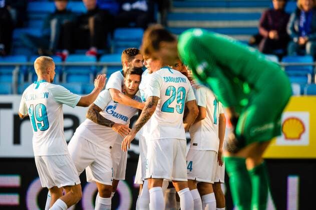 180830 Daler Kuzyaev or Zenit celebrates the 0 1 goal during the UEFA Europa League playoff match between Molde and FK Zenit St. Petersburg on August 30, 2018 in Molde  Copyright: MARIUSxSIMENSEN BB180830BB510