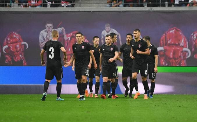 Soccer Men Season 2018 2019 Europa League Qualifiers Play offs Playoffs RB Leipzig Sorja Luhansk Luhansk cheers for goal to 1 1 30 08 2018 Copyright: xMatthiasxKochx