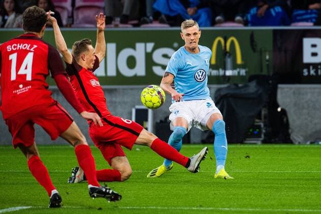 180830 Sören Rieks of Malmö FF during the Europe League qualifying match between Midtjylland and Malmö FF on August 30, 2018 in Herning Photo Ludvig Thunman BILDBYR N code LT 35529  Copyright: LUDVIGxTHUNMAN BB180830LT064