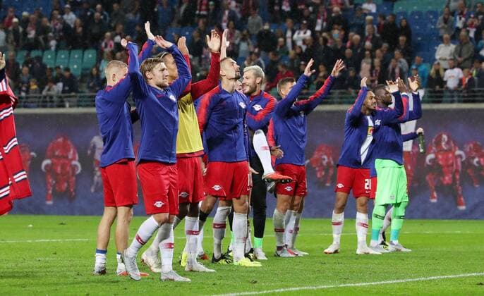 RB Leipzig Luhansk Soccer Euro League Qualifiers Leipzig 30 08 2018 Red Bull Arena Soccer UEFA Euro League Qualification PlayOff 2nd leg RB Leipzig vs FK Sorja Luhansk 3 2 1 1 Pictured