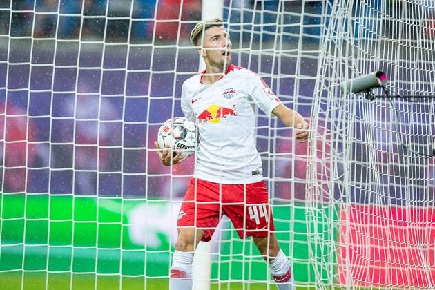 Midfielder Kevin Kampf 44 of RB Leipzig after the 1 0 during the encounter in the UEFA Europa League RB Leipzig vs. Zorya Luhansk in the Red Bull Arena on August 30, 2018 in Leipzig Saxony Germany FB El RB Leipzig FC Zorya Luhansk Copyright: xEIBNER HartmutxBoesenerx EP_HBR