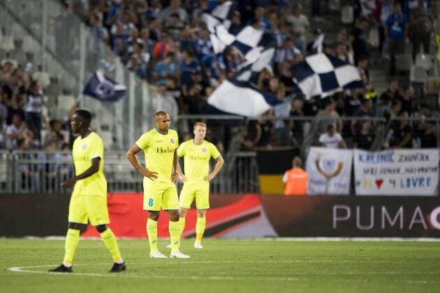 Gent s Vadis Odjidja-Ofoe looks dejected during a soccer game between French team FC Girondins de Bordeaux and Belgian club KAA Gent, Thursday 30 August 2018 in Bordeaux, France, the return game of the play-off for the UEFA Europa League competition. The first leg ended in a 0-0 draw. JASPERxJACOBS  x05416663x