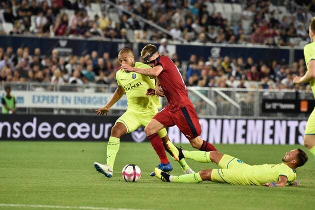 Lukas Lerager (gir) FOOTBALL : Bordeaux vs KAA Gent- 4eme Tour Ligue Europa - Bordeaux - 30 08 2018 ThierryBreton Panoramic 