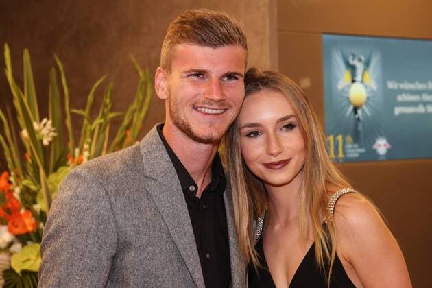Timo Werner RB Leipzig with girlfriend Paula Red carpet at the Hotel The Westin for the 11 GRK Golf Charity Masters in Leipzig Photographed on 11 08 2018