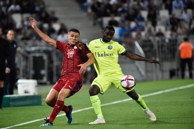 Nicolas De Preville (gir) FOOTBALL : Bordeaux vs KAA Gent- 4eme Tour Ligue Europa - Bordeaux - 30 08 2018 ThierryBreton Panoramic 