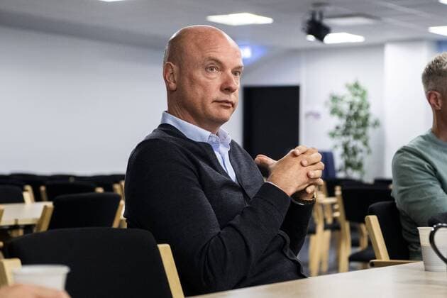180831 Trainer Uwe Rösler is interviewed during a press meeting with Malmö FF after the draw to the Europa League on August 31, 2018 in Malmö  Copyright: LUDVIGxTHUNMAN BB180831LT006