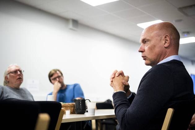 180831 Trainer Uwe Rösler is interviewed during a press meeting with Malmö FF after the draw to the Europa League on August 31, 2018 in Malmö  Copyright: LUDVIGxTHUNMAN BB180831LT008