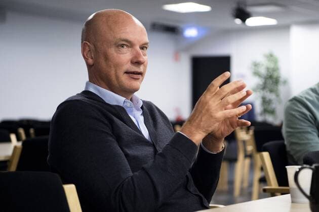 180831 Trainer Uwe Rösler is interviewed during a press meeting with Malmö FF after the draw to the Europa League on August 31, 2018 in Malmö  Copyright: LUDVIGxTHUNMAN BB180831LT012
