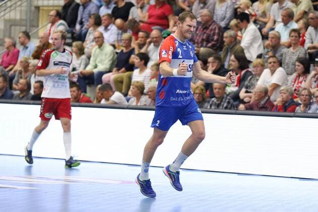 Torjubel at Michael Spatz TV Grosswallstadt 2 ASV Hamm Westphalia vs TV Grosswallstadt Handball 2 Bundesliga 31 08 2018 ASV Hamm Westphalia vs TV Grosswallstadt Handball 2 Bundesliga 31 08 2018 Hamm Copyright: xEIBNER JanxStrohdiekx EP_JSK