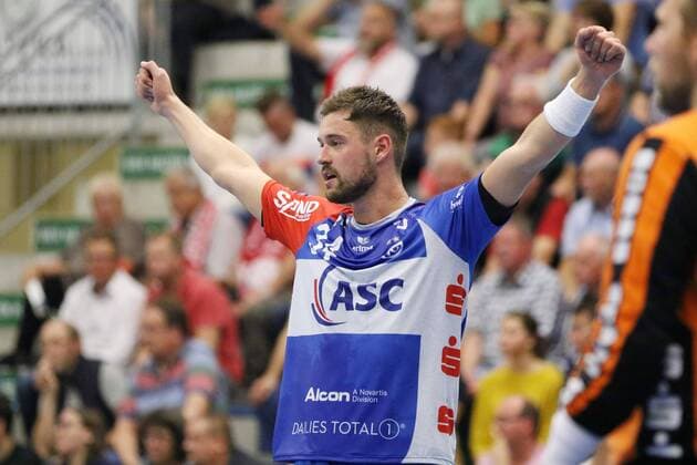Jubel at Jan Winkler TV Grosswallstadt 34 ASV Hamm Westphalia vs TV Grosswallstadt Handball 2 Bundesliga 31 08 2018 ASV Hamm Westphalia vs TV Grosswallstadt Handball 2 Bundesliga 31 08 2018 Hamm Copyright: xEIBNER JanxStrohdiekx EP_JSK