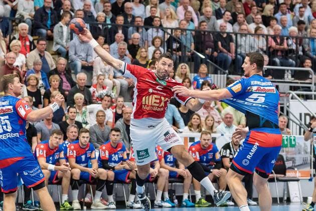 Blazenko Lackovic Handball Sportverein Hamburg 06 Romas Kirveliavicius HBW Balingen Weilstetten 05 HBW Balingen Weilstetten vs Handball Sport Club Hamburg Handballl DKB Men 2 Bundesliga 2 Gameday League Season 18 19 GER 31 08 2018 HBW Balingen Weilstetten vs Handball Sport Club Hamburg Handballl DKB Men 2 Bundesliga 2 Gameday Season 18 19 GER 31 08 2018 Balingen Copyright: xEIBNER WolfgangxFrankx EP_WFK