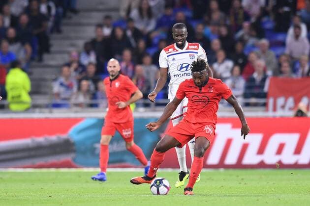 Fußball, Olympique Lyon - OGC Nizza 07 ALLAN SAINT MAXIMIN (NICE) - 28 TANGUY NDOMBELE (OL) FOOTBALL : Lyon vs Nice - Ligue 1 Conforama - 31 08 2018 FEP Panoramic 
