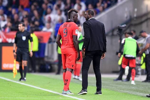 Fußball, Olympique Lyon - OGC Nizza PATRICK VIEIRA (ENTRAINEUR NICE) - 09 MARIO BALOTELLI (NICE) FOOTBALL : Lyon vs Nice - Ligue 1 Conforama - 31 08 2018 FEP Panoramic 