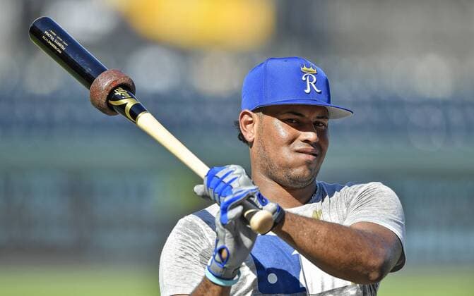 September 1, 2018 - Kansas City, MO, USA - Kansas City Royals catcher Meibrys Viloria takes batting practice after being recalled from Class A-Advanced Wilmington, before the start of a game against the Baltimore Orioles on Saturday, Sept. 1, 2018, at Kauffman Stadium in Kansas City, Mo. Baltimore at Kansas City - ZUMAm67_ 20180901_zaf_m67_004 Copyright: xJohnxSleezerx