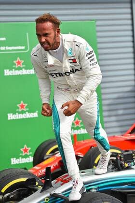 xekx 31 08 02 09 2018 FIA Formula 1 Championship Formula 1 Grand Prix of Italy 2018 GP Italia Monza Pictured Winner 1 place Lewis Hamilton GBR 44 Mercedes AMG Petronas Motorsport Monza Italy eel-fotografie Eberhard Krieger