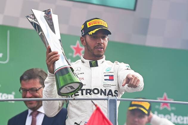 xekx 31 08 02 09 2018 FIA Formula 1 Championship Formula 1 Grand Prix of Italy 2018 GP Italia Monza Pictured Winner 1 place Lewis Hamilton GBR 44 Mercedes AMG Petronas Motorsport Monza Italy eel-fotografie Eberhard Krieger