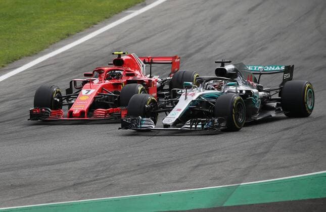 Lewis Hamilton Mercedes Grand Prix Kimi Raiikkoenen Scuderia Ferrari formula 1 GP Italy Monza 02 09 2018 Photo mspb Jerry Andre Lewis Hamilton Kimi Raikkoenen Formula 1 GP Italy 2018