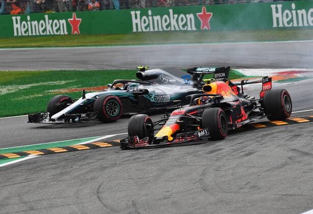 Valtteri Bottas Mercedes Grand Prix Max Verstappen Red Bull Racing Formula 1 Italy GP in Monza 02 09 2018 Photo mspb Jerry Andre Valtteri Bottas Max Verstappen formula 1 GP Italy 2018