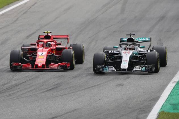 left Kimi Raikkoenen Scuderia Ferrari and Lewis Hamilton Mercedes AMG Petronas Formula One Team Italian Grand Prix Renntag 02 09 2018 ITA Italian Grand Prix 02 09 2018 Monza Copyright: xEIBNER JerryxAndrex EP_EER