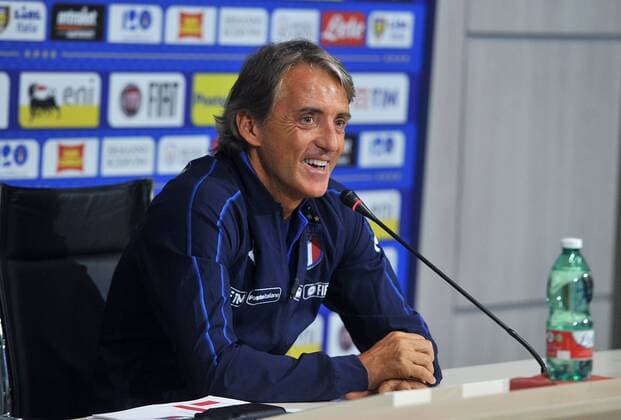 Photo LaPresse - Jennifer Lorenzini 03 September 2018 Firenze (Italy) Soccer Italy Italian Football meeting - "Coverciano" - press conference PK Pressekonferenz Roberto Mancini In the pic: Roberto Mancini  Copyright: xJenniferxLorenzini LaPressex