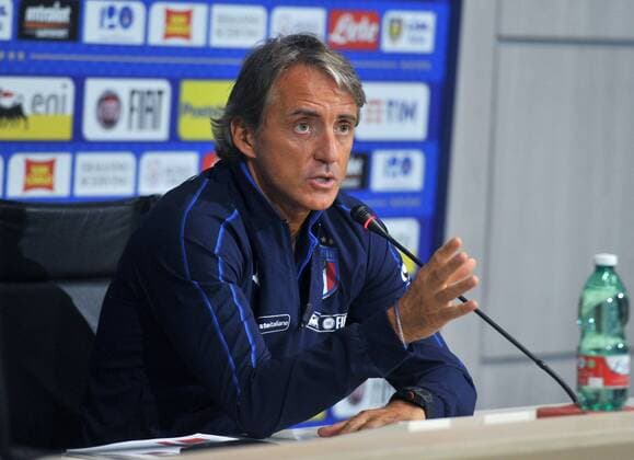 Photo LaPresse - Jennifer Lorenzini 03 September 2018 Firenze (Italy) Soccer Italy Italian Football meeting - "Coverciano" - press conference PK Pressekonferenz Roberto Mancini In the pic: Roberto Mancini  Copyright: xJenniferxLorenzini LaPressex