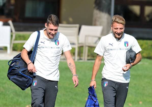 Fußball, Nationalteam Italien Training Photo LaPresse - Jennifer Lorenzini 03 September 2018 Firenze (Italy) Soccer Italy Italian Football meeting - "Coverciano" - training In the pic: Andrea Belotti, Ciro Immobile  Copyright: xJenniferxLorenzini LaPressex
