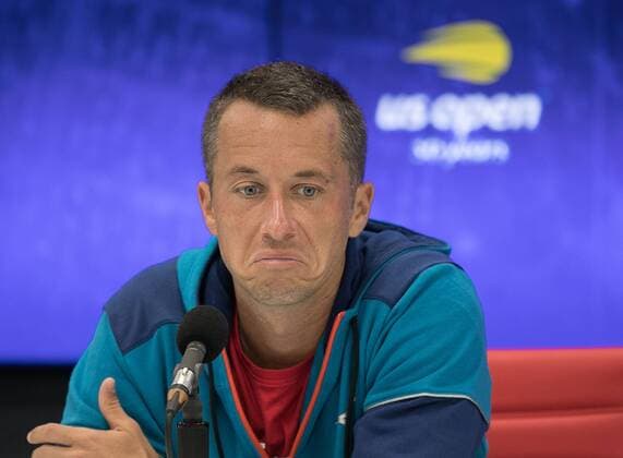 Sport Bilder des Tages September 3, 2018 - Flushing Meadows, New York, U.S - Philipp Kohlschreiber during a press conference PK Pressekonferenz after losing his match against Kei Nishikori on Day 8 of the 2018 US Open at USTA Billie Jean King National Tennis Center on Monday September 3, 2018 in the Flushing neighborhood of the Queens borough of New York City. Kohlschreiber press conference - ZUMAp124 20180903_zaa_p124_026 Copyright: xJavierxRojasx
