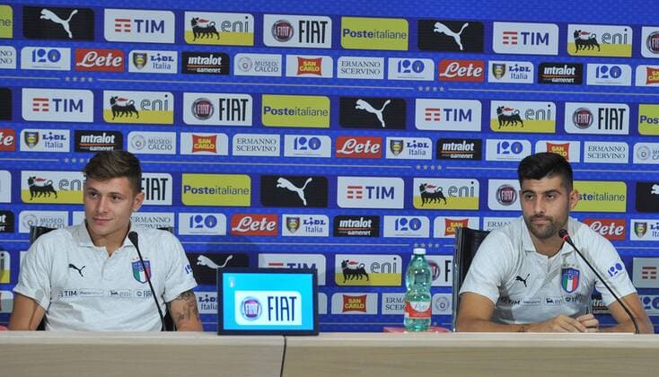 Photo LaPresse - Jennifer Lorenzini 04 September 2018 Firenze (Italy) Soccer Italy Italian Football meeting - "Coverciano" - press conference PK Pressekonferenz In the pic: Niccolo Barella, Marco Benassi  Copyright: xLaPresse JenniferxLorenzinix