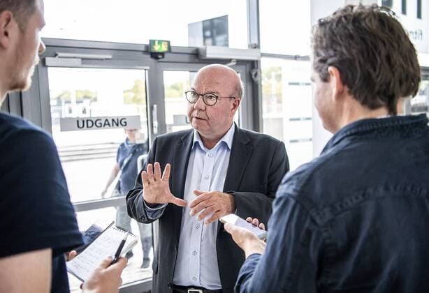 Fußball, Nationalteam Dänemark, DBU Präsident Jesper Möller im Interview DBU s formand Jesper Moeller udtaler sig om konflikten mellem DBU og Spillerforeningen paa Viborg Stadion tirsdag den 4. september 2018. . , Viborg Denmark  Copyright: AndersxKjaerbyex-xRitzauxScanpix AndersxKjaerbyex cop113 spdk20180904-150239-L