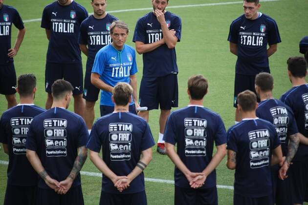 Fußball, Nationalteam Italien Training Mancini Firenze 04-09-2018 Centro tecnico Coverciano Football - Calcio Raduno e allenamento della Nazionale italiana di calcio. Italian national team Nationalteam training. Foto Gianni Nucci Insidefoto giannixnucci