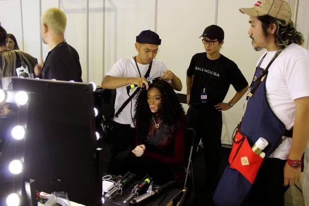 Canadian model Winnie Harlow prepares before the presentation of the new Tommy Hilfiger collection, in collaboration with Formula One champion Lewis Hamilton, in Shanghai, China, 04 September 2018. Tommy Hilfiger and Lewis Hamilton get on the runway to fullfill a dream !ACHTUNG: NUR REDAKTIONELLE NUTZUNG!  Copyright: xPaulaxEscaladax SHA02 20180904-636716945606067808