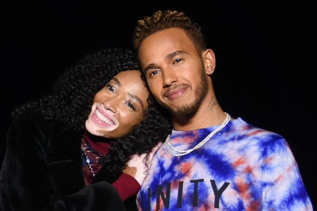 Canadian fashion model Winnie Harlow, left, and British racing driver Lewis Hamilton display new creations during the Tommy Hilfiger s TommyNow Icons Fall Winter 2018 fashion show 2018 in Shanghai, China, 4 September 2018. Hailey Baldwin spotlighted at Tommy Hilfiger s TommyNow Icons Fall Winter 2018 fashion show in Shanghai  scr142170