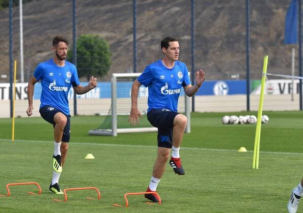 05 09 2018 Soccer GER 1 Bundesliga Season 2018 2019 Training FC Schalke 04 v re Sebastian Rudy FC Schalke 04 Mark Uth FC Schalke 04 Team2