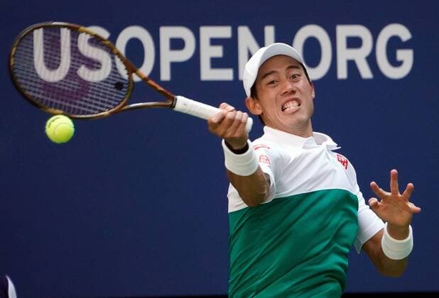 Sport Themen der Woche KW36 Sport Bilder des Tages Kei Nishikori of Japan returns a shot from Marin Cilic of Bosnia-Herzegovina in their quarter-final match in Arthur Ashe Stadium at the 2018 US Open Tennis Championships at the USTA Billie Jean King National Tennis Center in New York City on September 5, 2018.  NYP20180905434 RAYxSTUBBLEBINE