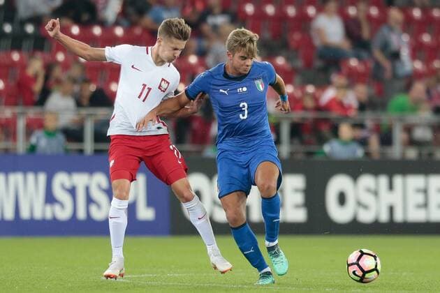 Fußball, U20 Länderspiel, Polen - Italien 06.09.2018 Lodz Pilka nozna Reprezentacja Polski U20 Turniej Osmiu Narodow Polska U20 - Wlochy U20 N z Jakub Bednarczyk, Alessandro Tripadelli Foto Adam Starszynski PressFocus NEWSPIX.PL 06.09.2018 Lodz Football Polish national team Nationalteam U20 Eight Nations Tournament Poland U20 - Italy U20 Jakub Bednarczyk, Alessandro Tripadelli Credit Adam Starszynski PressFocus --- Newspix.pl  20180906PF_AS057
