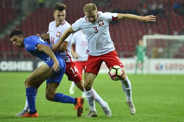Fußball, U20 Länderspiel, Polen - Italien 06.09.2018 LODZ , STADION MIEJSKI WIDZEW LODZ MECZ , REPREZENTACJA U-20 POLSKA (POLAND) - WLOCHY ( ITALY ) PILKA NOZNA , TURNIEJ OSMIU NARODOW NZ. ADRIAN GRYSZKIEWICZ, TYMOTEUSZ PUCHACZ FOTO RADOSLAW JOZWIAK CYFRASPORT NEWSPIX.PL --- Newspix.pl  CSRJ1397