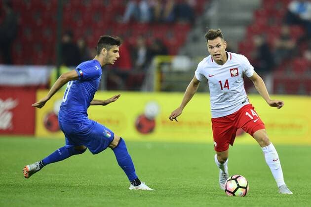 Fußball, U20 Länderspiel, Polen - Italien 06.09.2018 LODZ , STADION MIEJSKI WIDZEW LODZ MECZ , REPREZENTACJA U-20 POLSKA (POLAND) - WLOCHY ( ITALY ) PILKA NOZNA , TURNIEJ OSMIU NARODOW NZ. ADRIAN GRYSZKIEWICZ FOTO RADOSLAW JOZWIAK CYFRASPORT NEWSPIX.PL --- Newspix.pl  CSRJ1413