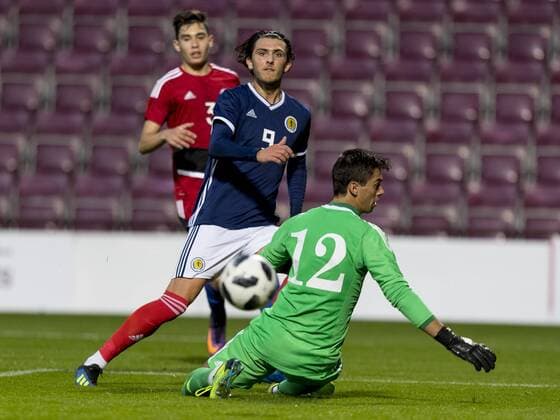 6th September 2018, Tynecastle Park, Edinburgh, Scotland; Under 21 European Championship EM Europameisterschaft Football, Scotland U21 U 21 versus Andorra U21; Fraser Hornby of Scotland comes close to opening the scoring  ActionPlus12060530 AlanxRennie