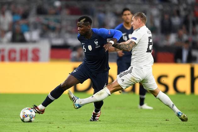 Soccer UEFA Nations League Germany vs France 06 09 2018 Allianz Arena Munich Paul Pogba France Toni Kroos Germany