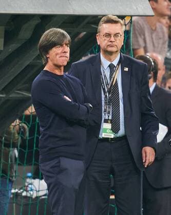 Germany - France, Soccer, Munich, September 06, 2018 DFB headcoach Joachim Jogi LOEW, LÖW,Reinhard GRINDEL, DFB President German Football Association, GERMANY - FRANCE 0-0 Important: DFB regulations prohibit any use of photographs as image sequences and or quasi-video. Football Nations League, Season 2018 2019, September 06, 2018 Munich, Germany. Photographer: Peter Schatz MAGICS