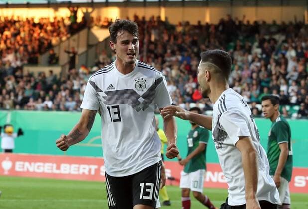 07 09 2018 Soccer Friendly Match International Friendlies USA Mexico U21 Germany DFB regulations prohibiting any use of images Jubilee joy Goalie for goal to 1 0 Janni Serra 13 Germany U21 Suat Serdar 16 Germany U21 likes to celebrate Goalscorer Janni Serra 13 Germany U21